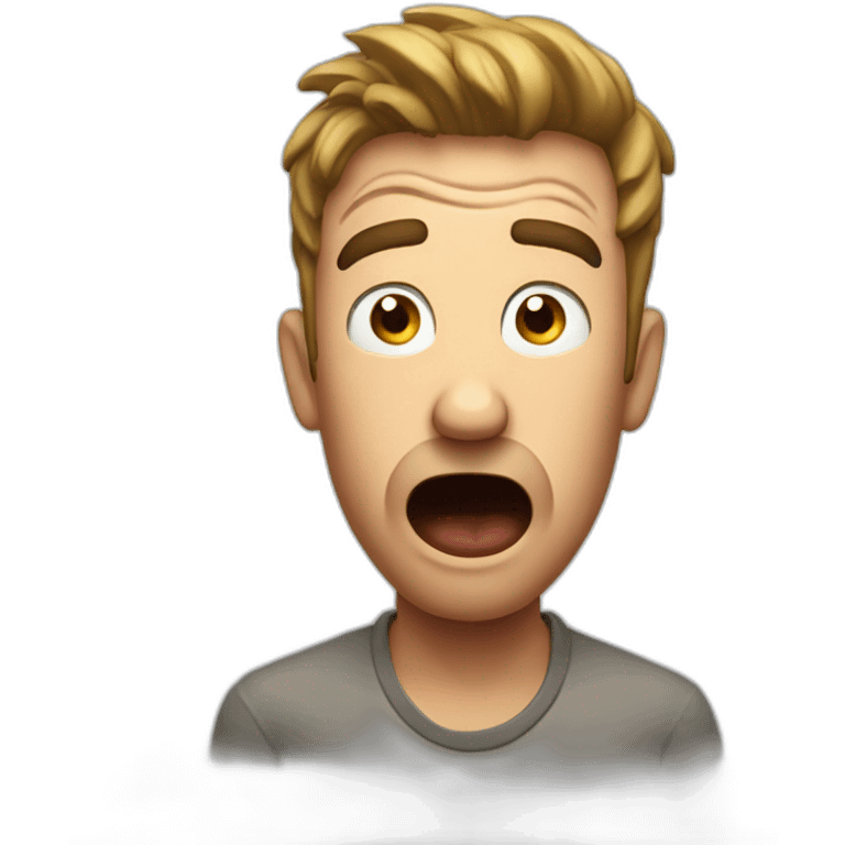 men with hand on his head with amazed reaction shocked emoji