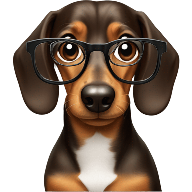 Daschund with glasses emoji