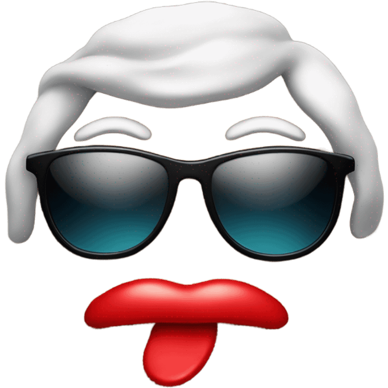 Poop wearing sunglasses with red lips emoji