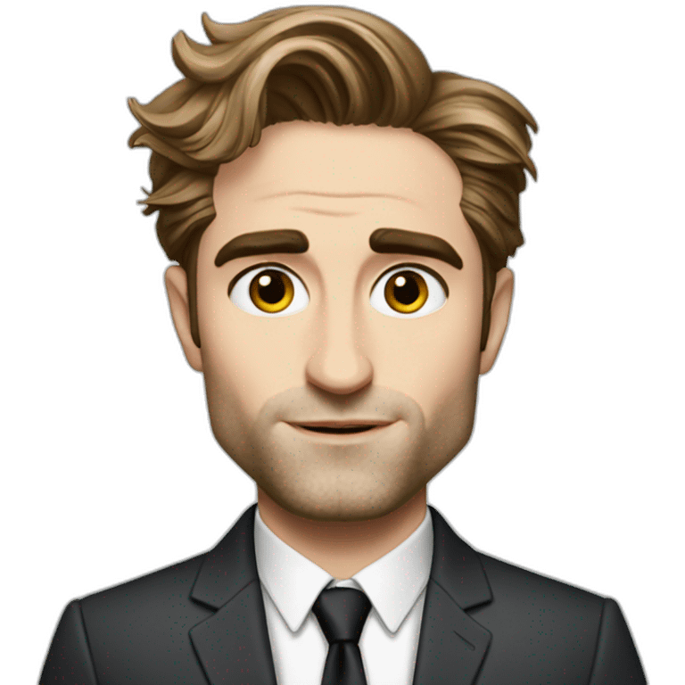 robert-pattinson cartoon wearing suit emoji