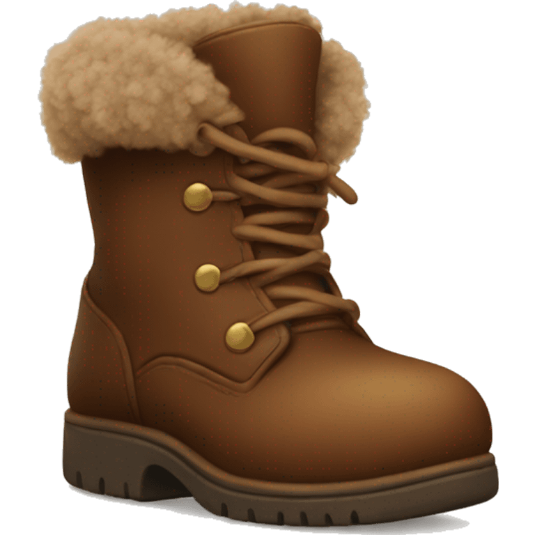 Brown fluffy boots  emoji