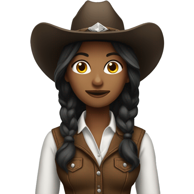 Dark Brunette cowgirl  emoji