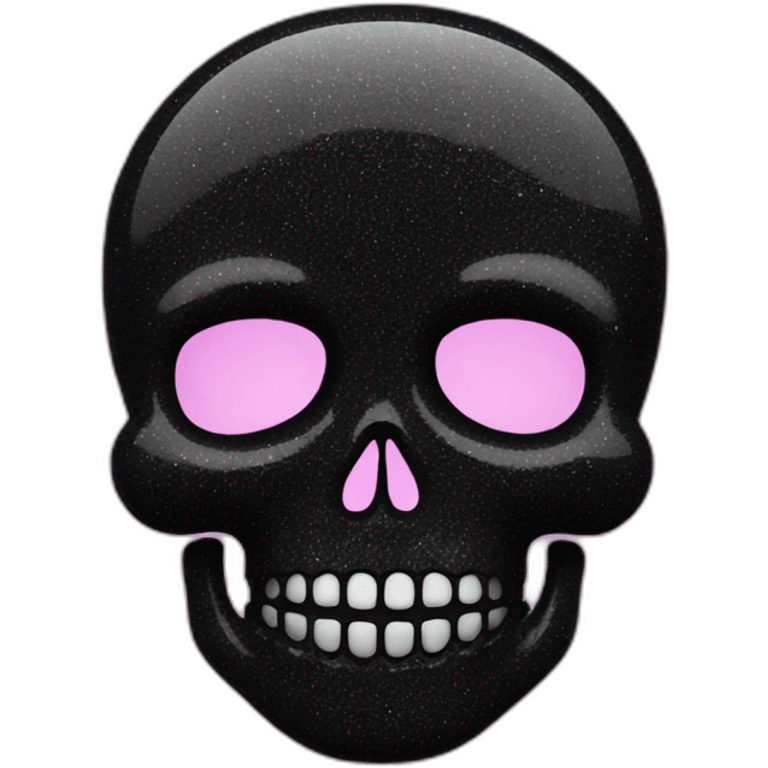 Black glitter skull emoji