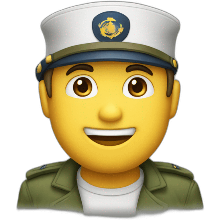 Un salut militaire avec un casquette de marin emoji