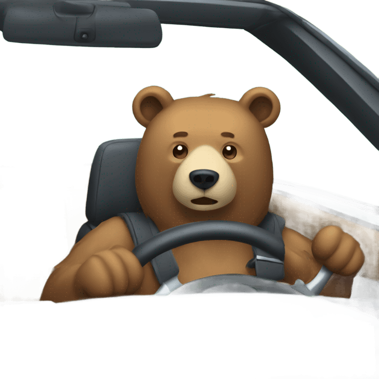 Bear driving a car emoji