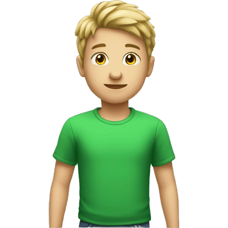 A kid with green shirt emoji