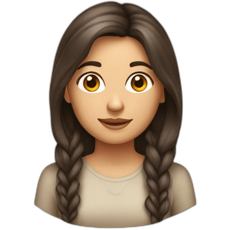 Fille brune avec les cheveux longs emoji