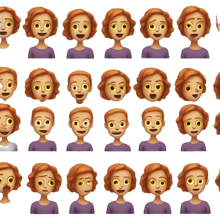 ginger woman doing the woman shrugging emoji emoji