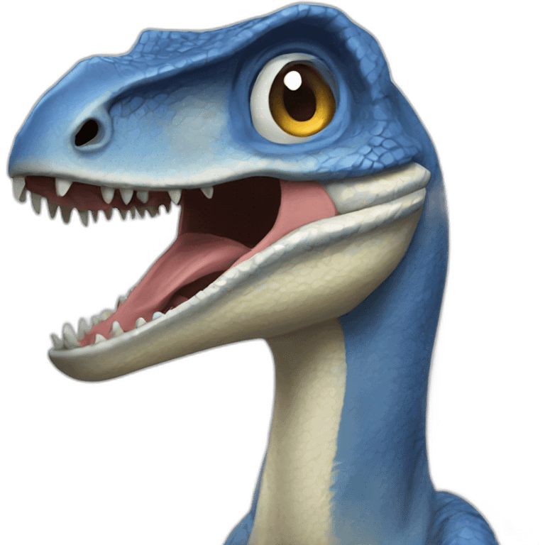 blue velociraptor thinking emoji