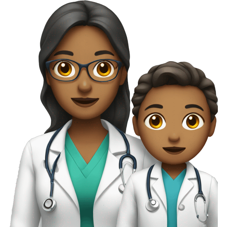 woman doctor with child emoji