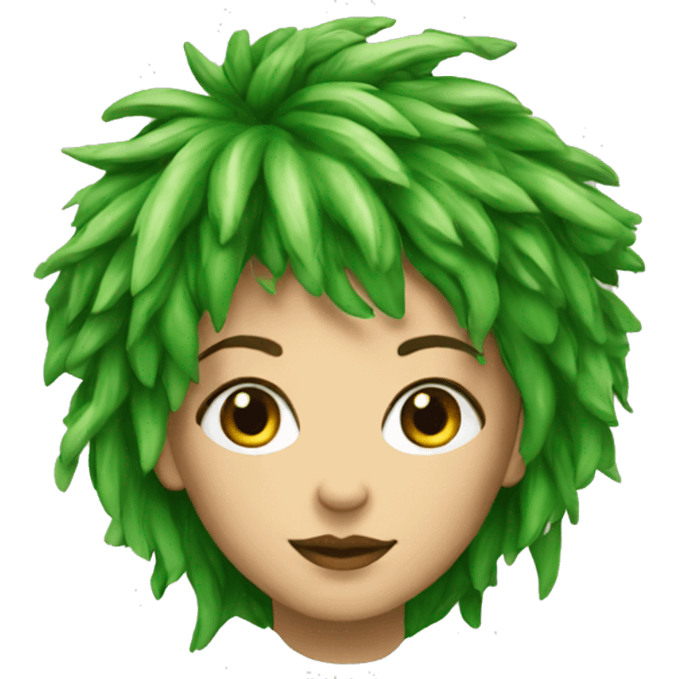 driade tree woman face green hair emoji