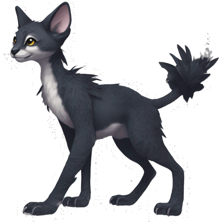  Cute Edgy Realistic Rare Fantasy Slim Vernid-Trico-Melprin-species by LiLaiRa, by Falvie, full body emoji