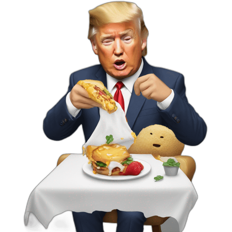 Donal trump eating justin trudeau emoji