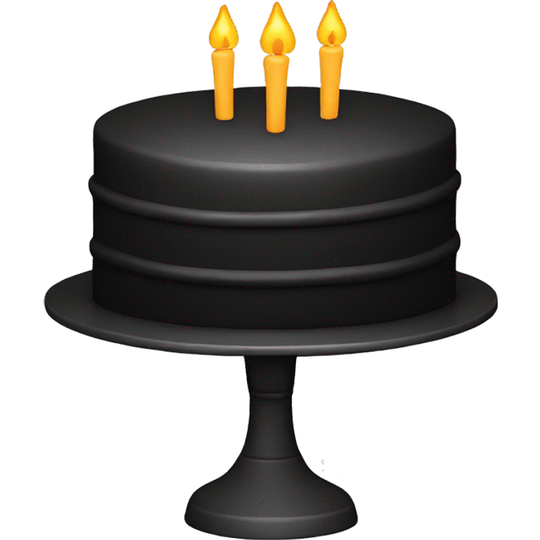 Black birthday cake emoji