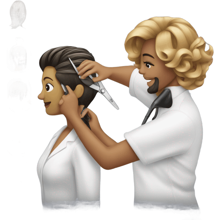 Hairdresser cutting a lady’s hair emoji