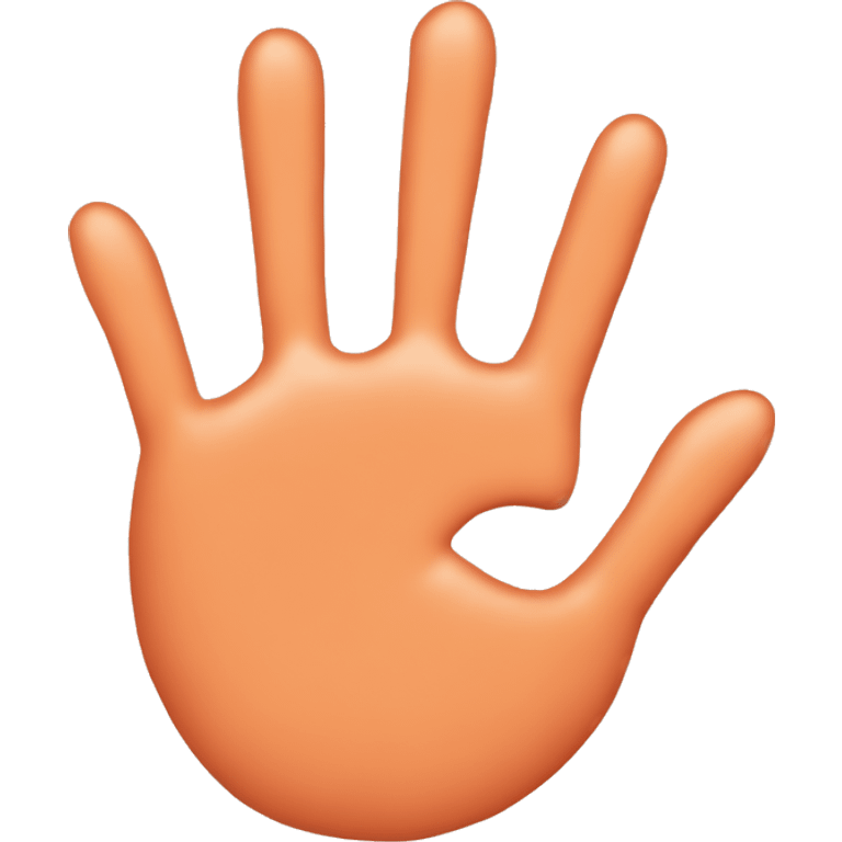 Hand print on a peach emoji