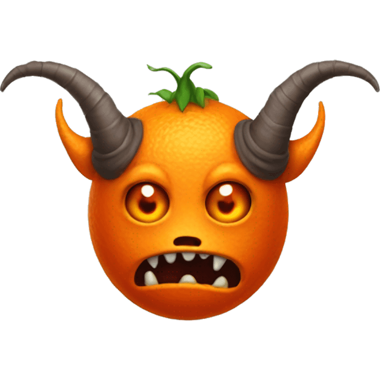 An evil orange monster with horns. emoji