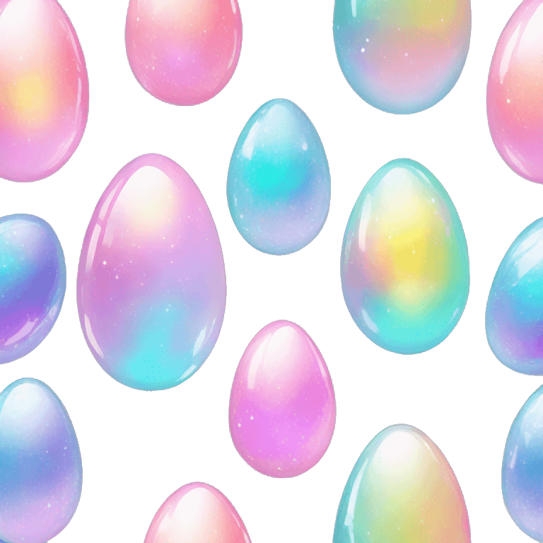 Sparkly glossy Pastel iridescent crystal glass egg emoji