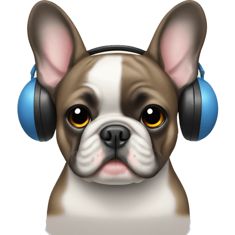 French bulldog with earmuffs emoji