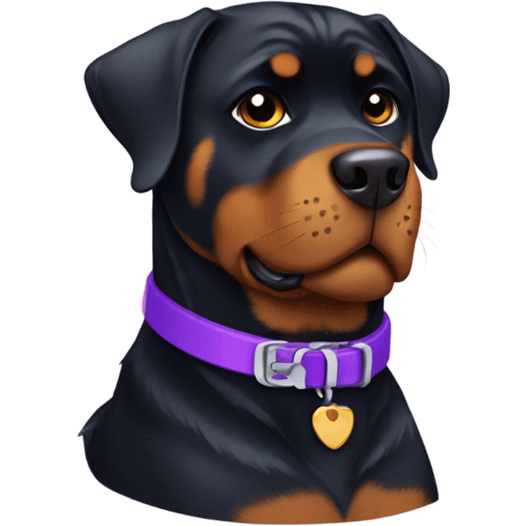 Rottweiler wearing purple collar emoji