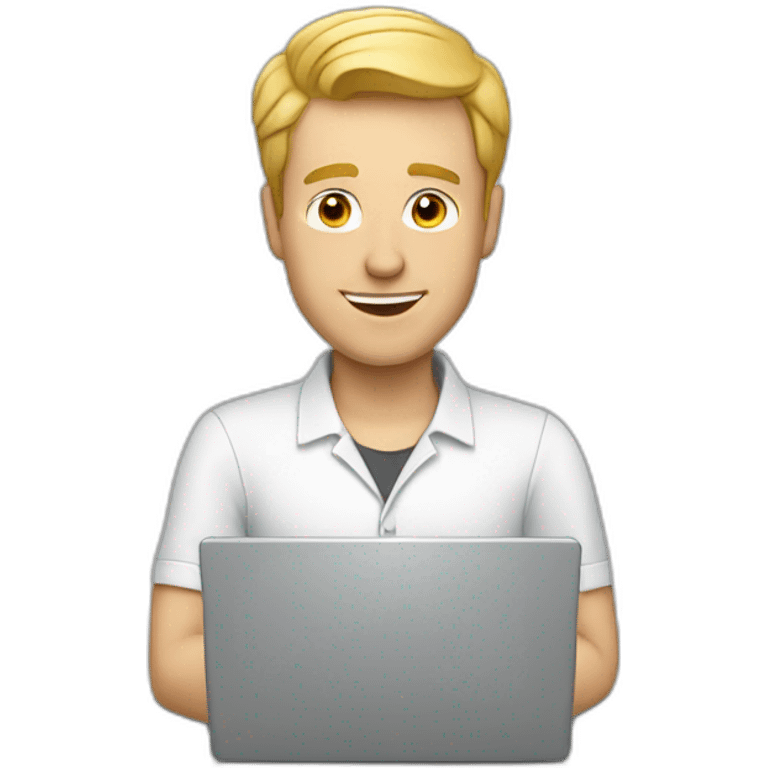 white man working with laptop emoji