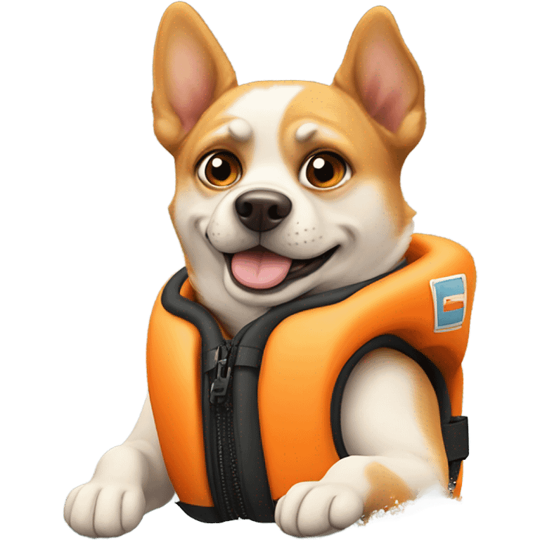 Dog jet skiing  emoji