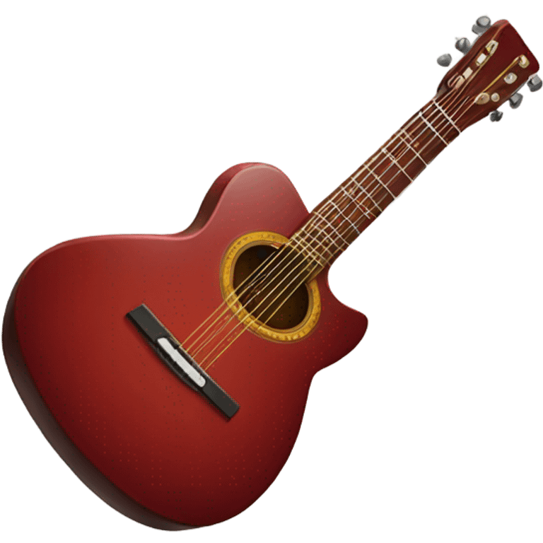 Uma guitarra vermelha com um livro do lado emoji