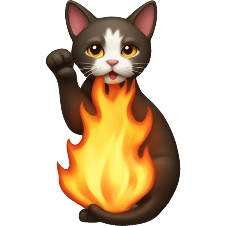 Cat committing arson emoji