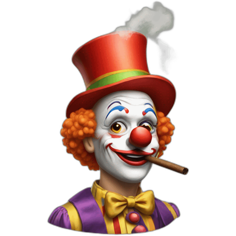 clown smokes cigar emoji