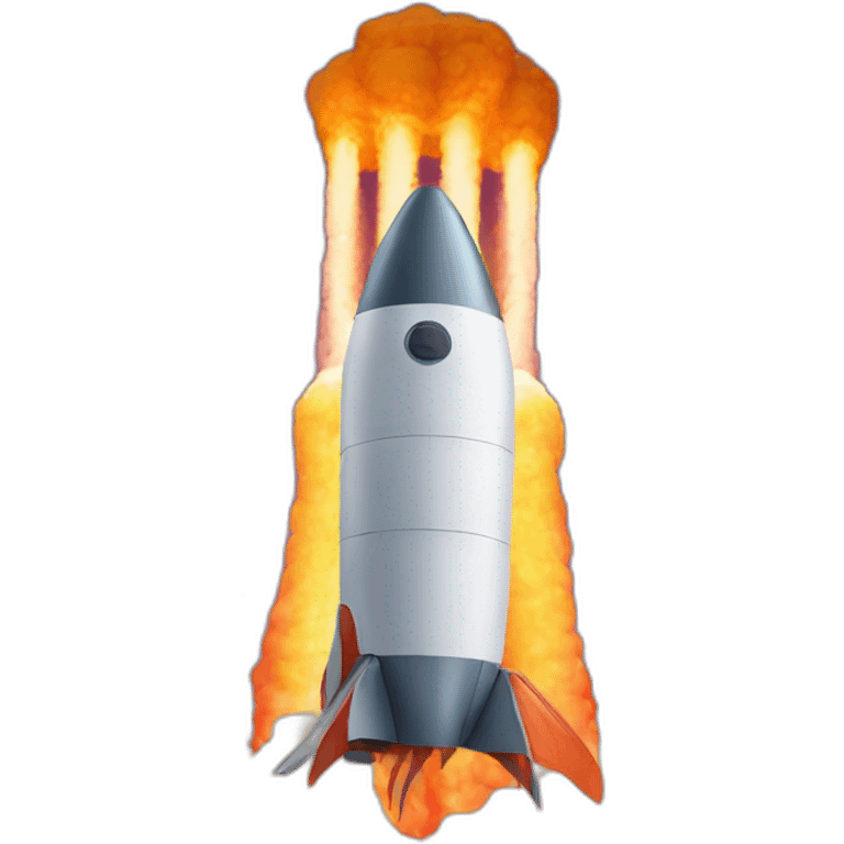 Shrimp standing in front of a rocket launch emoji