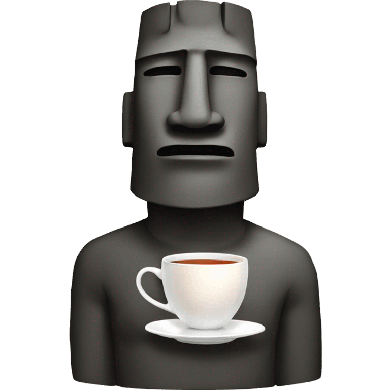 Moai with tea emoji