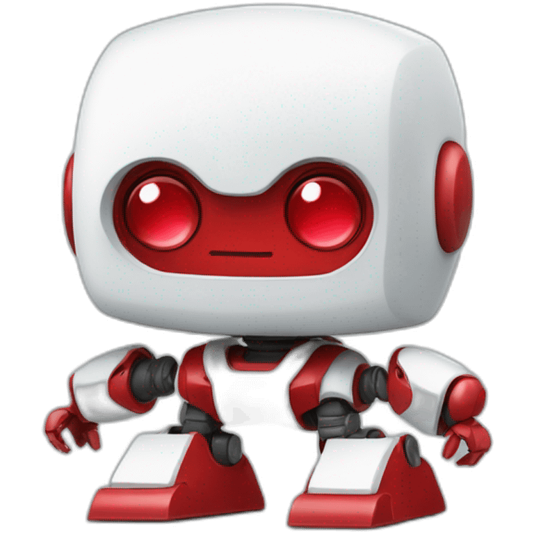 cute little white red robot emoji