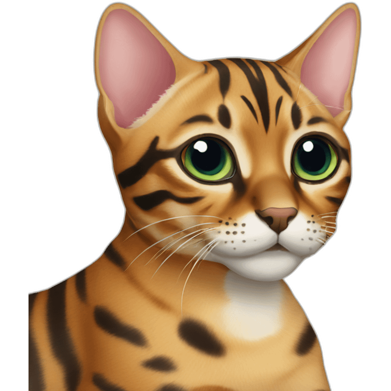 Bengal cat and babt emoji