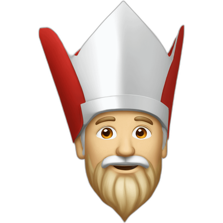 White Sinterklaas large red miter emoji