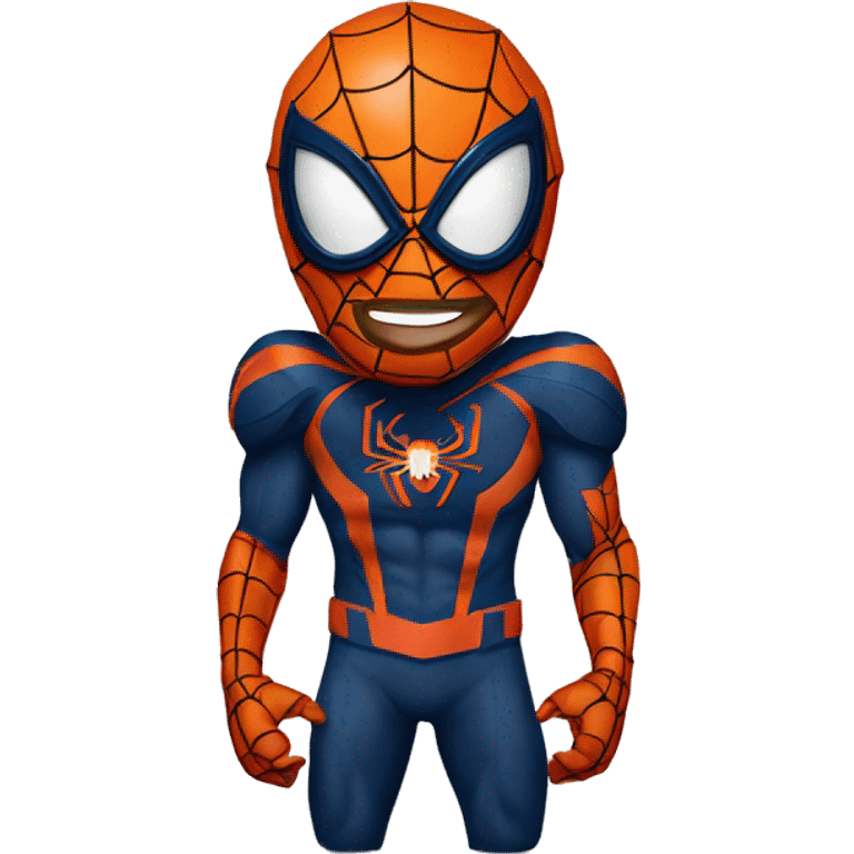 Spider-Man wearing a Denver Broncos helmet emoji