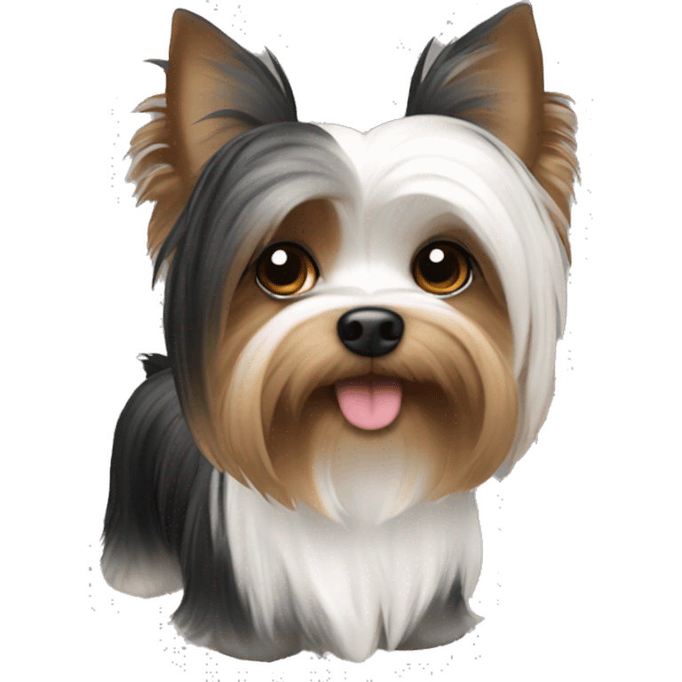 Make a parti yorkie that’s black brown and white emoji