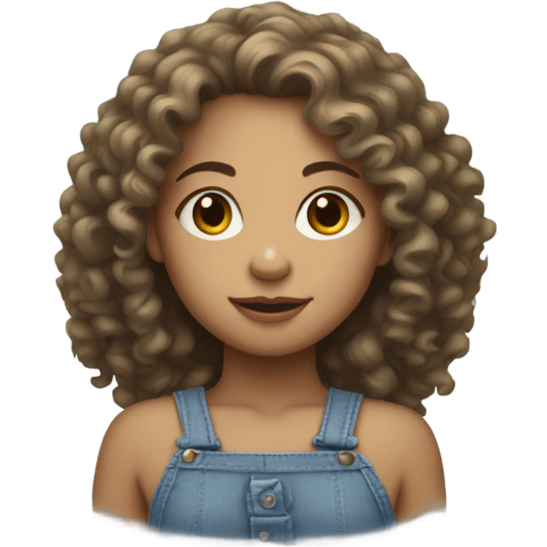 Light skin girl with curly hair  emoji