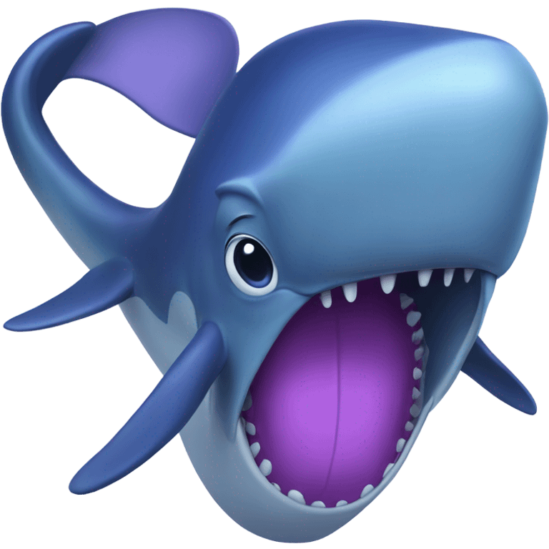 Blue whale purple, open mouth emoji