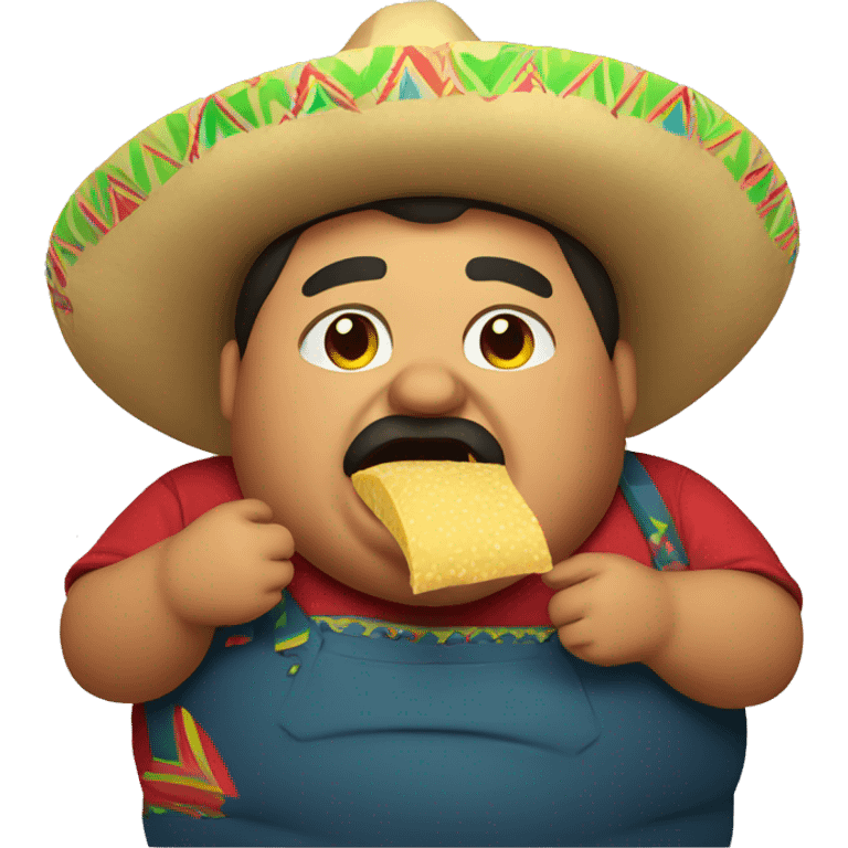 Fat mexican man eating  emoji