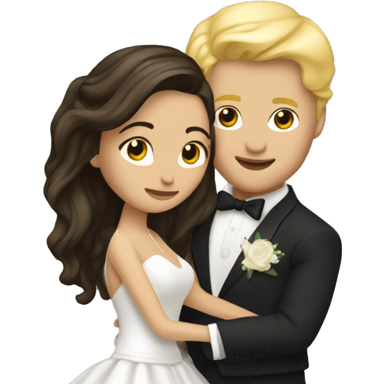 first dance wedding blond man and brunette woman emoji