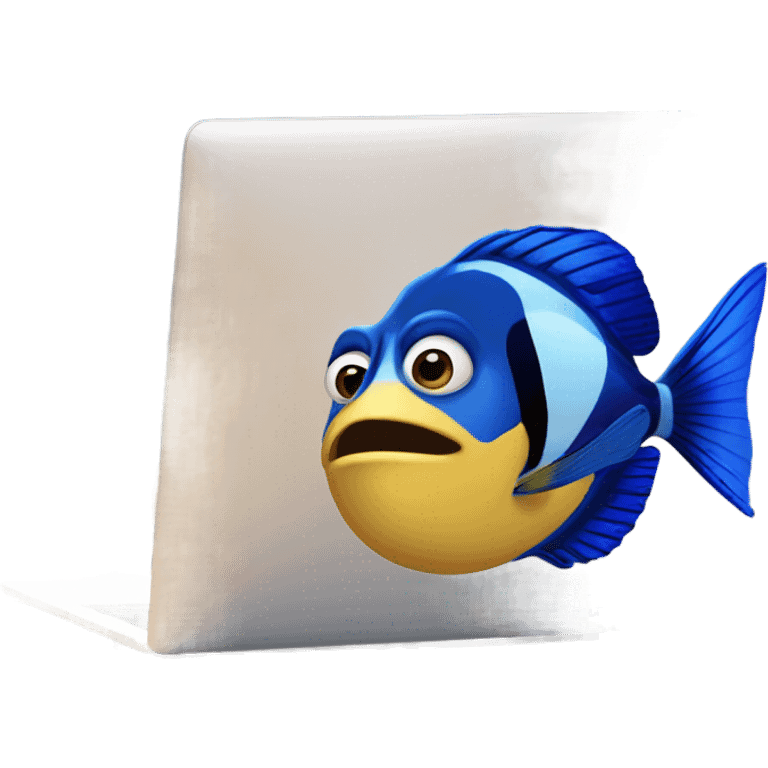 finding dory using a macbook emoji