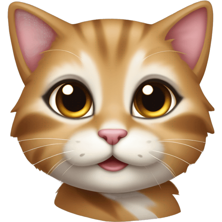 Mooie bruine meisjes kitten met lange wimpers emoji