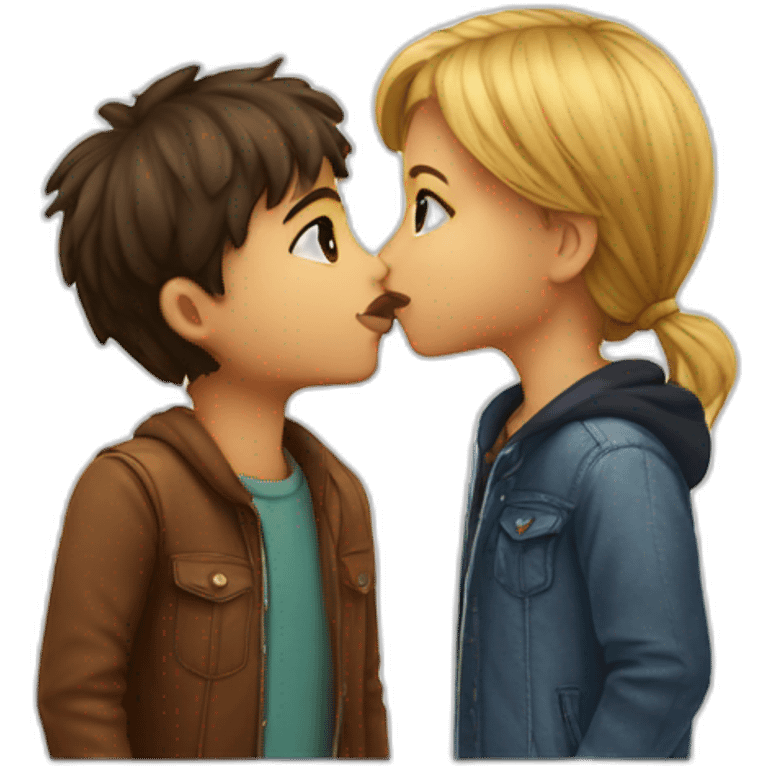 Boy Girl kiss emoji