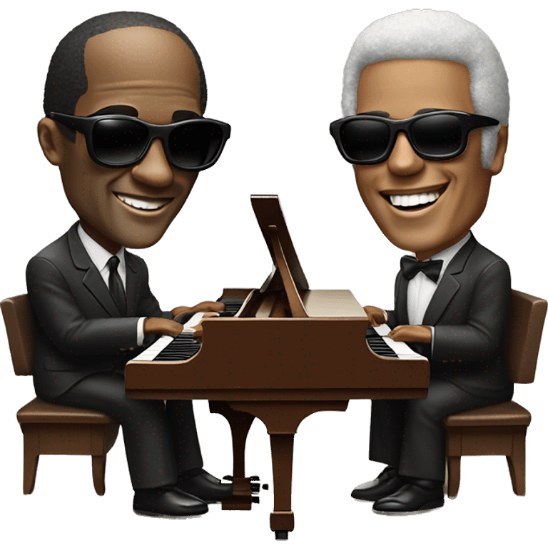 Stevie wonder and Ray Charles both playing piano emoji