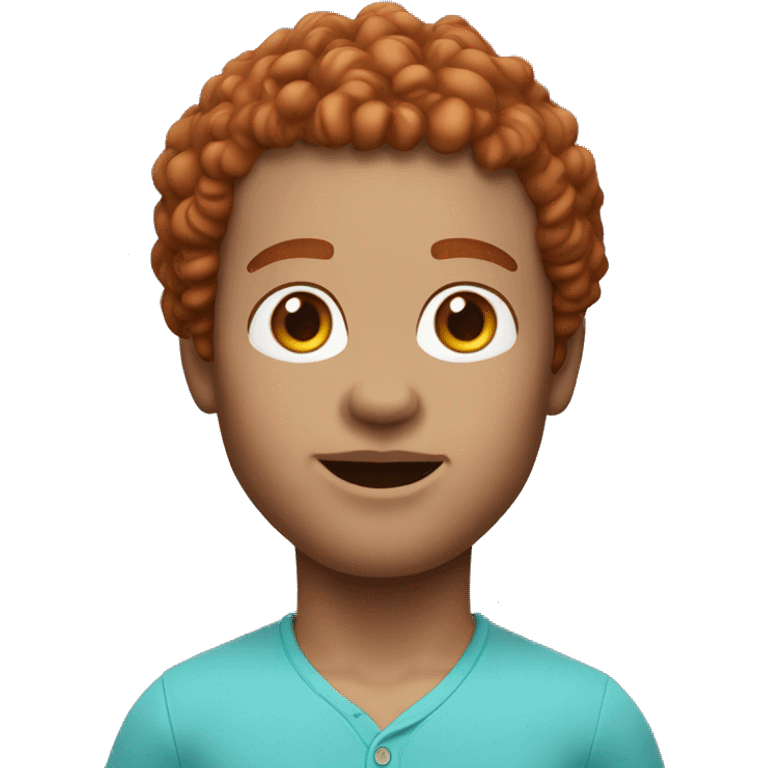 3d avatar memoji, front view, without neck, red curly hair, freckles emoji