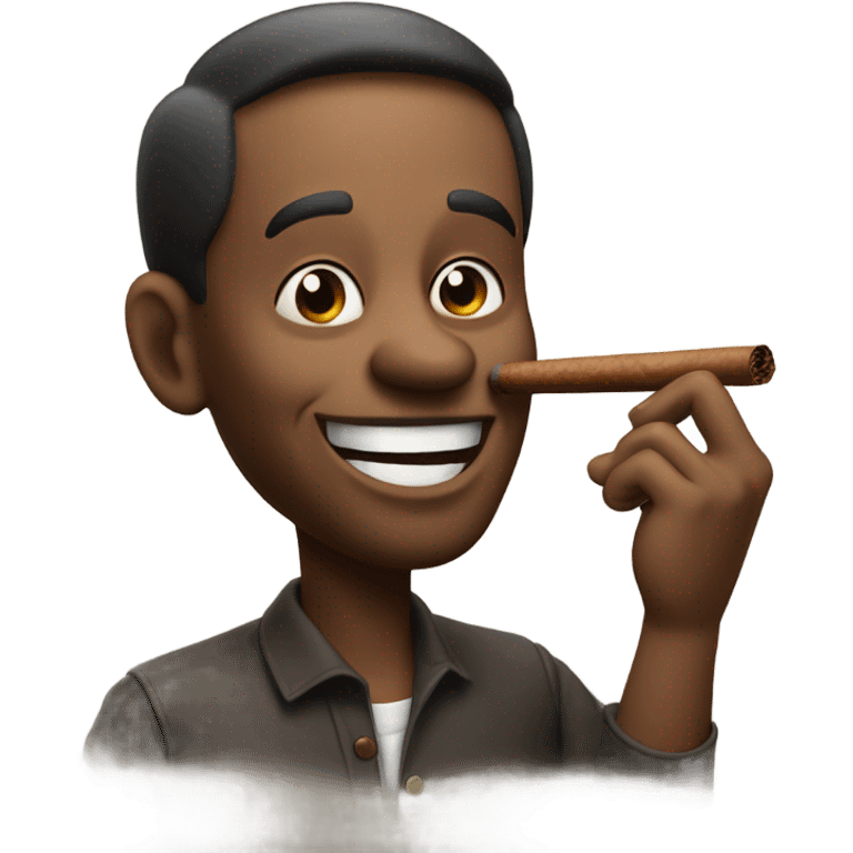 Guy smoking a cigar grinning emoji