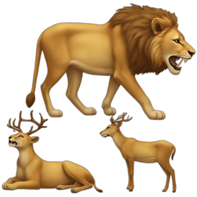 Lion-eating-deer emoji