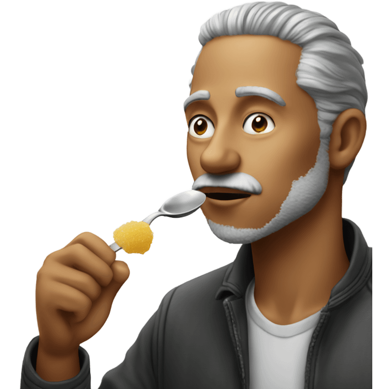 man sniffing sugar off of a spoon  emoji