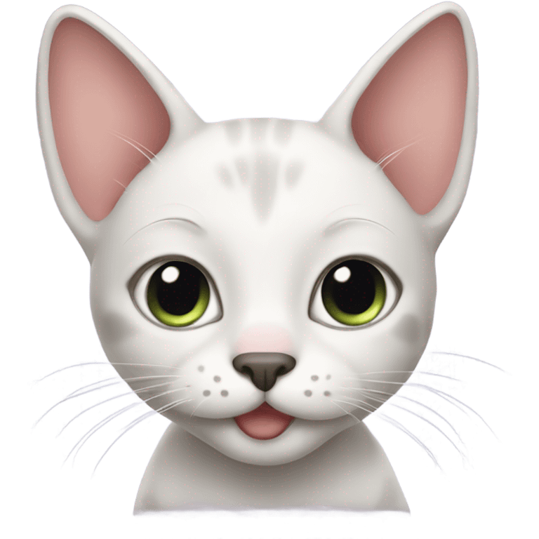 Cute cat with big ears  emoji