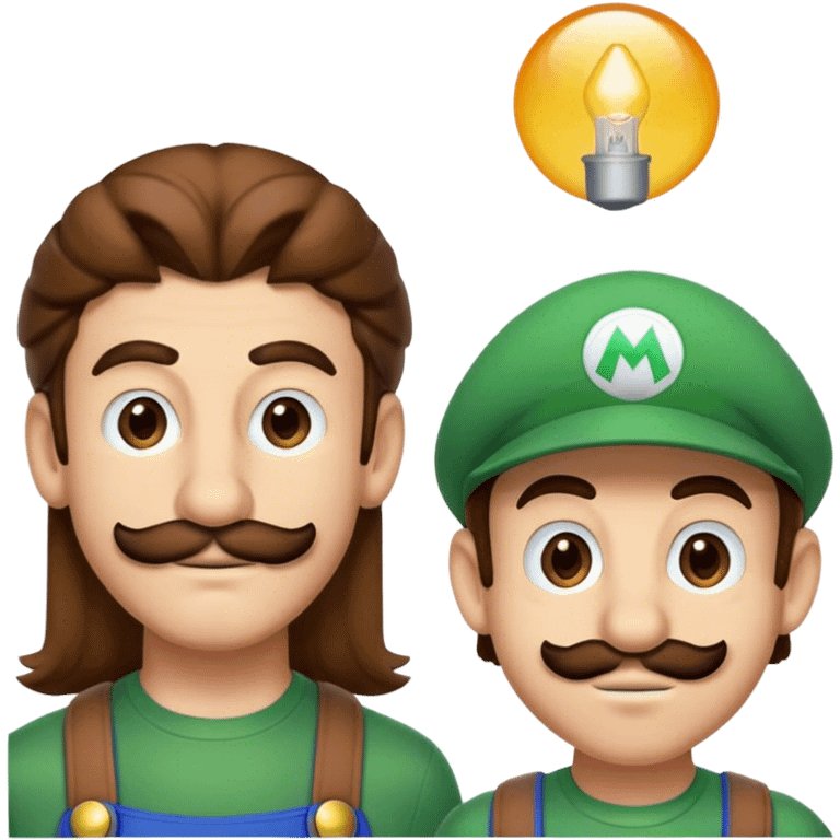 Long haired Luigi and Latin Mario  emoji